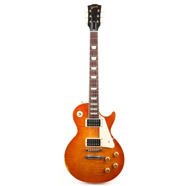 Gibson Custom Shop 1958 Les Paul Reissue Faded Orange Burst Aged 2017 Hot on Sale