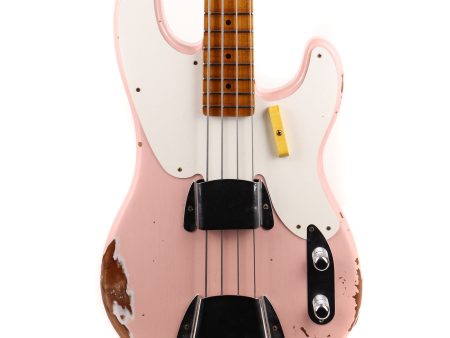 Fender Custom 1955 Precision Bass Relic Electric Bass Guitar Shell Pink Online now