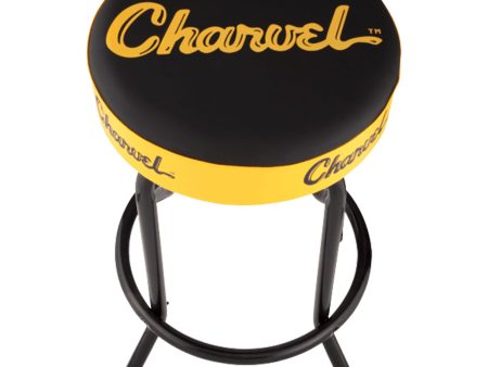 Charvel Toothpaste Logo Barstool Black and Yellow 30 in. For Sale