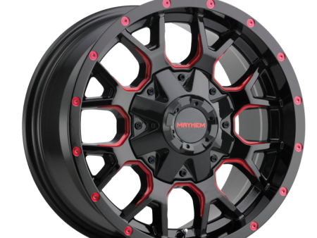 Mayhem 8015 Warrior 18x9   6x135 BP   18mm Offset   106mm Hub Black w  Prism Red Wheel Fashion